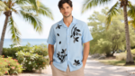 Men's Embroidered Tropical Hawaiian Shirt