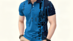 Men’s Green Tech-Print Polo Shirt - Image 3